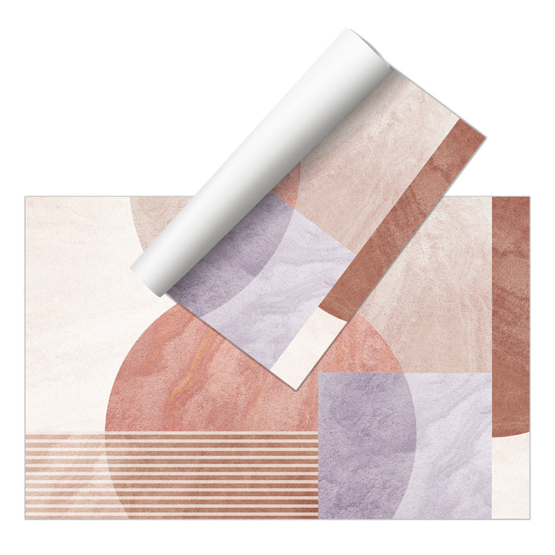 Rudiger Vinyl Machine Printed Area Rug, Rectangle 5'3" x 7'10.5"