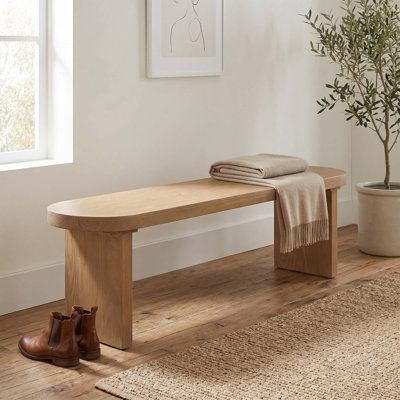 Indoor Pine Dining Bench With Solid Construction And 350Lbs Capacity For Kitchen Dining Room Living Space