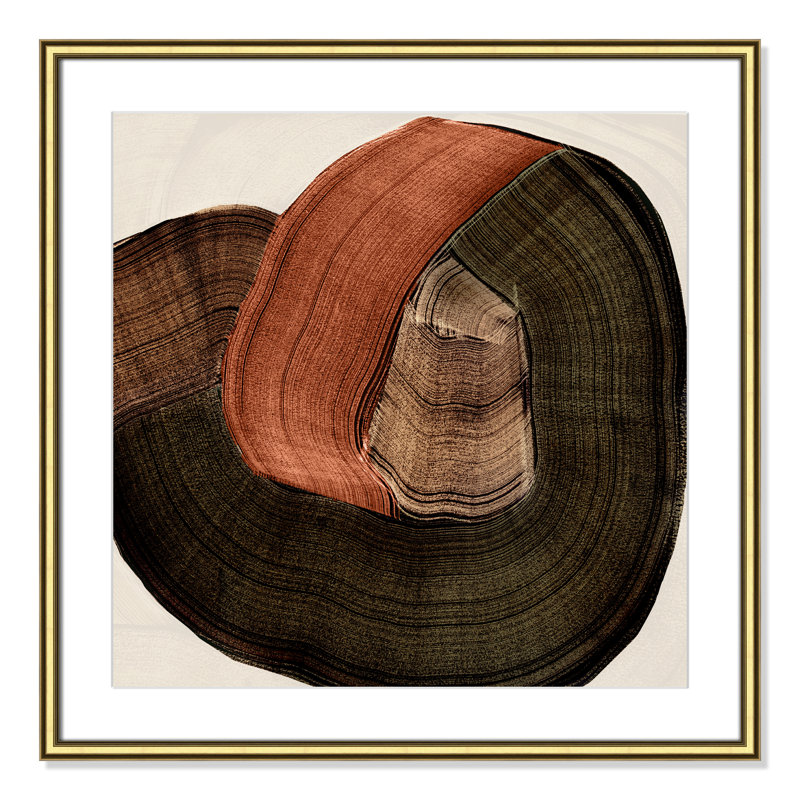 «Folded Earth II» par , L 28,75 po x H 28,75 po, Imprimé mat, Or classique