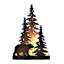 Lampe de table en métal silhouette d'ours chalet rustique style forêt