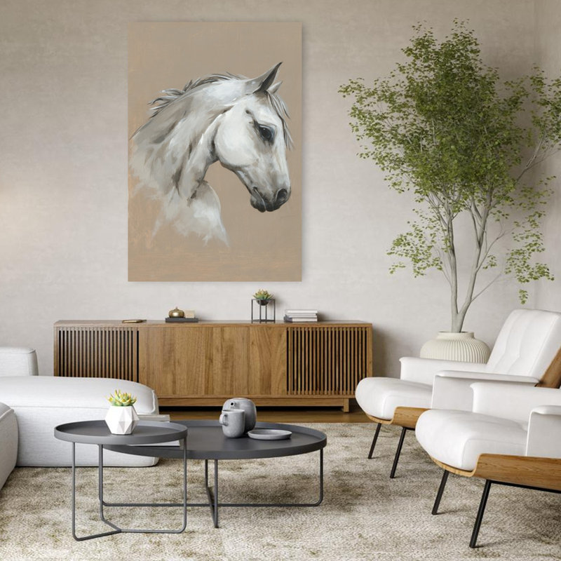 Art contemporain Elegant Contemporary Horse Art, H 48 po x l 32 po