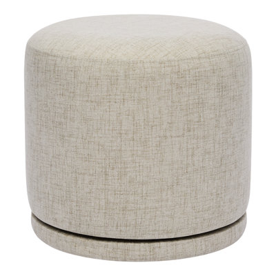 Round  Ottoman, 360-Degree Swivel Acacia Solid Wood Base Fully Assembled