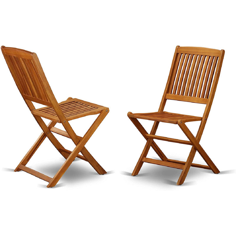 7 Piece Patio Dining Set Consist of a Rectangle Outdoor Acacia Wood Table and 2 Folding Arm Chairs with 4 Side Chairs, 36x66 Inch, Natural Oil