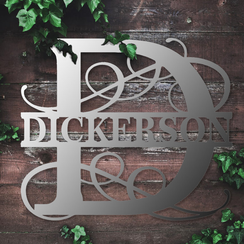 Décoration murale script lettre vigne, H 11,5 po x l 11,5 po x P 0,25 po, Dos plat, Oui