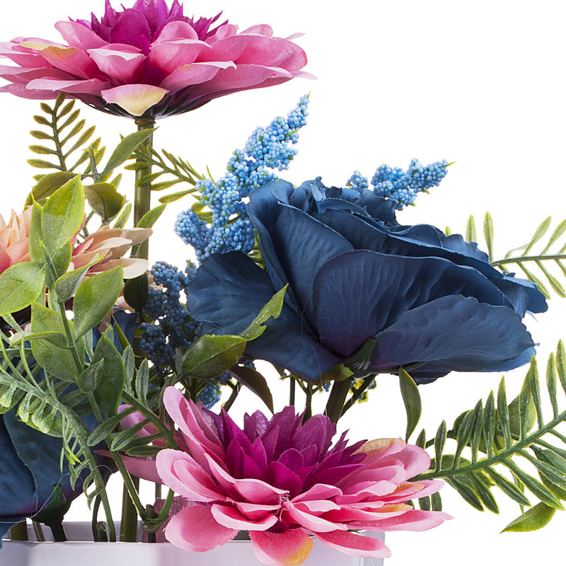 Pièce maîtresse pivoine Dahlia en pot, Rose / bleu