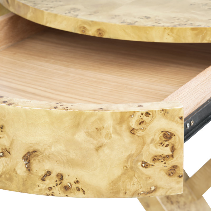 Modena Solid Wood End Table, Burl