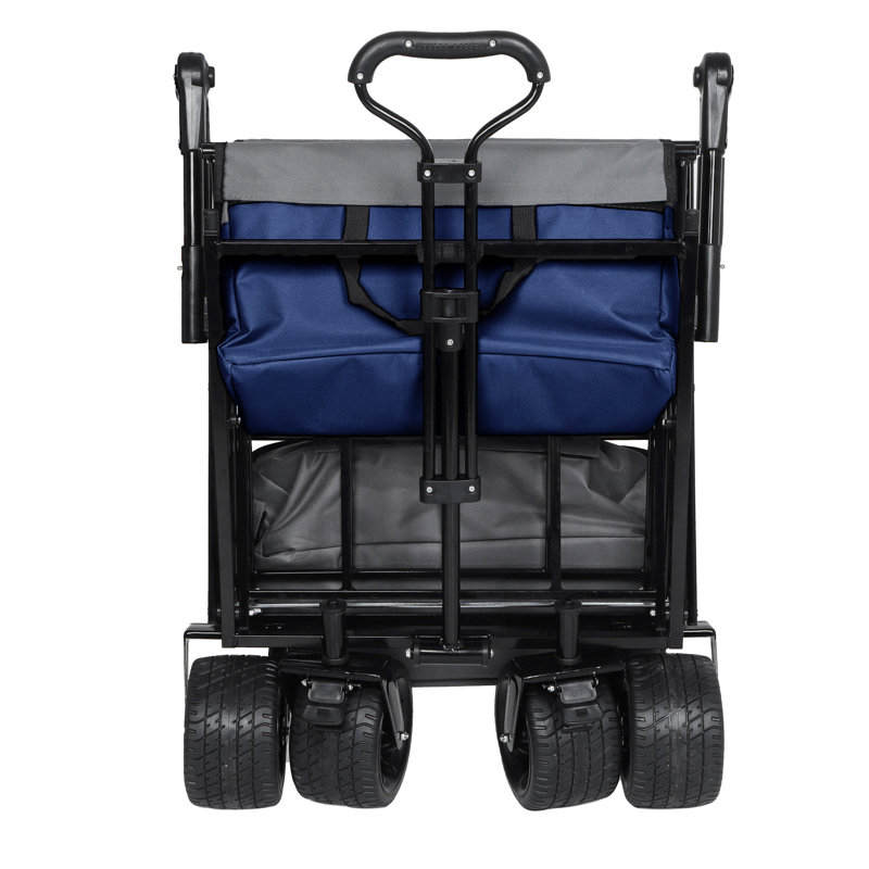 Wagon pliable avec auvent, Bleu très foncé