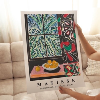 Food and Kitchen Henri Matisse Interior with Egyptian Curtain Bohemian Unframed Art Print