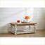 Table basse en bois avec tablette spacieuse French Country - 47 po x 27,5 po x 20 po pour un charme chaleureux