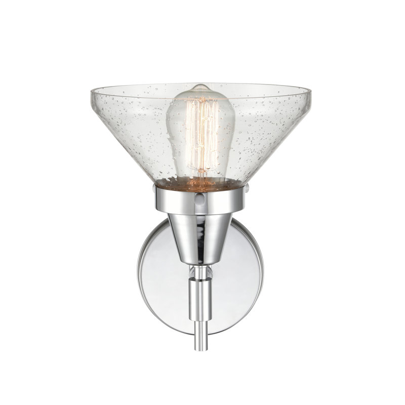 Amede Steel Armed Sconce, Polished Chrome