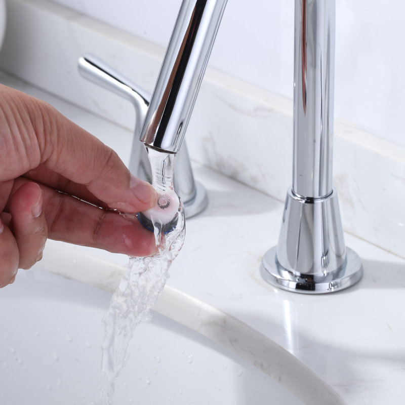 Widespread 2-handle Bathroom Faucet with Drain Assembly, Polished Chrome