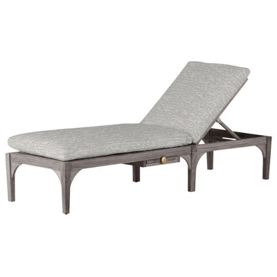 Club Teak 82.38" Long Reclining Single Chaise with Cushions