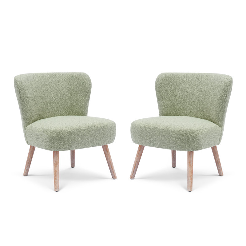 Fauteuil de chambre rembourré Breann, Mélange de polyester sauge du désert