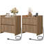 Bethlehem Modern Fluted 2-Drawer Nightstand With Charging Station-1625884268