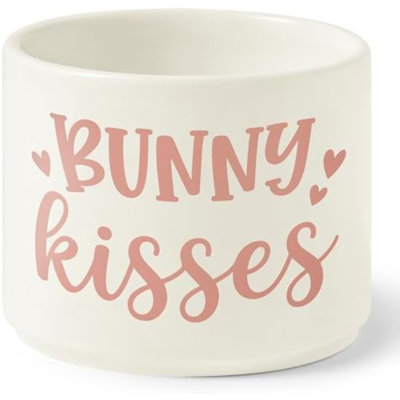 Bouilloire de Pâques - chaudron en forme de bol en forme de plateau de bonbons en forme de plateau de lapin, collation de pâques, table de jeu de vœux, décoration de fête pour la fête d'anniversaire à la maison (bisous de lapin rose)