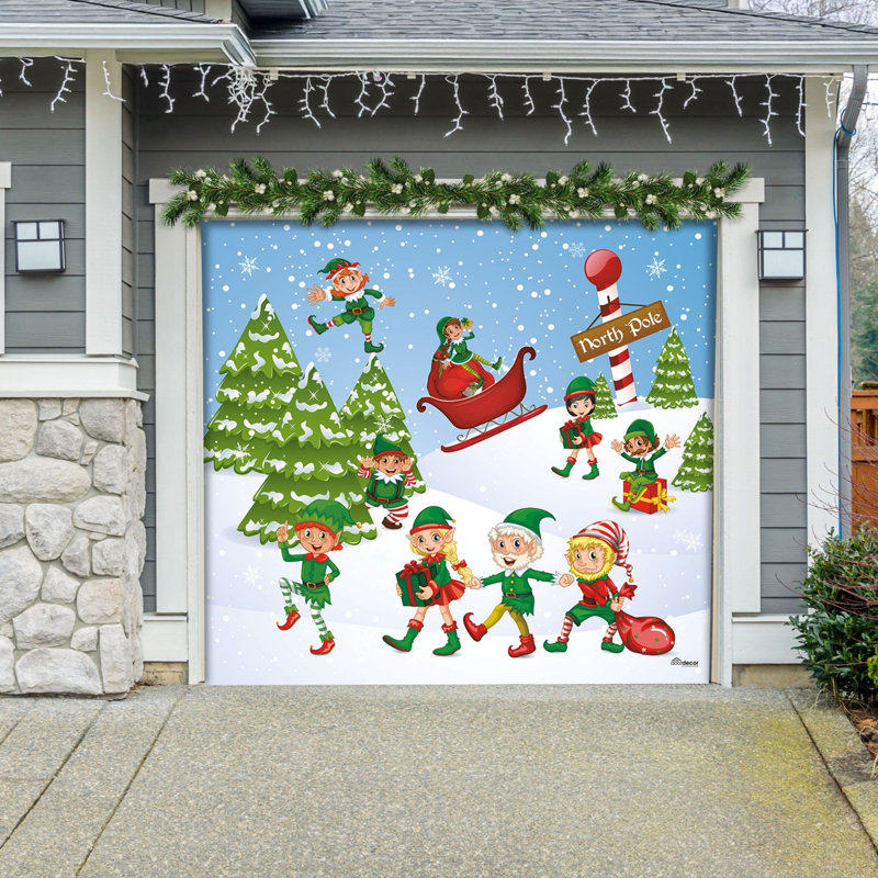  Murale de porte de garage de Noël