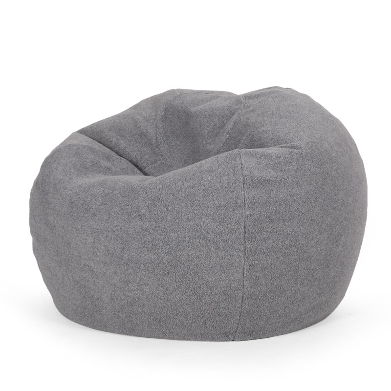 Fauteuil à billes arrondi Kavel, Tissu gris