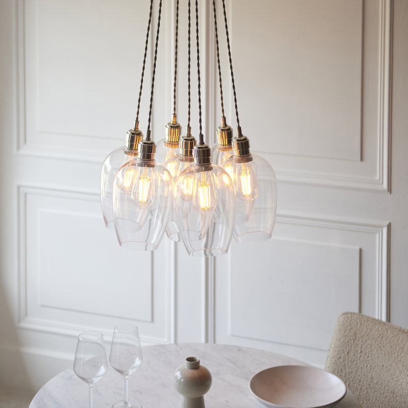 Alans 7Cluster Chandelier, Nickel