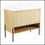 36 Inch Bathroom Vanity Combo with Single Resin Sink, Modern Storage Cabinet, Multilayer Solid Wood, Oak Finish