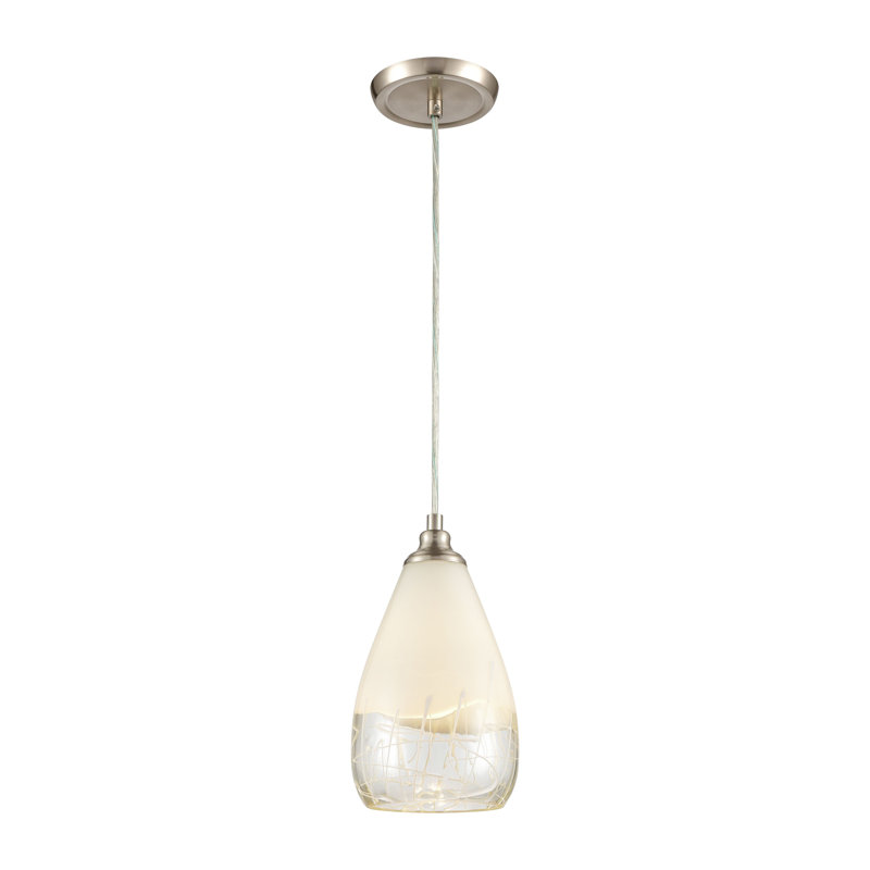 Mini-luminaire suspendu 1 lumière large de 6 po Sugarcoat - nickel satiné