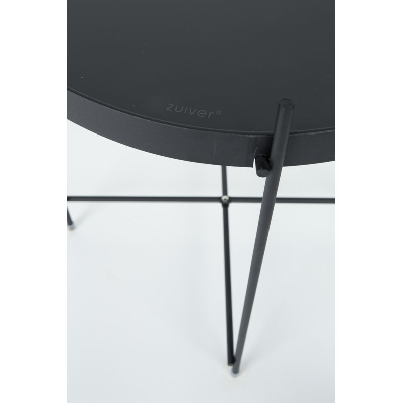 Cupid Glass End Table, Black, 16"H x 25"W x25"D
