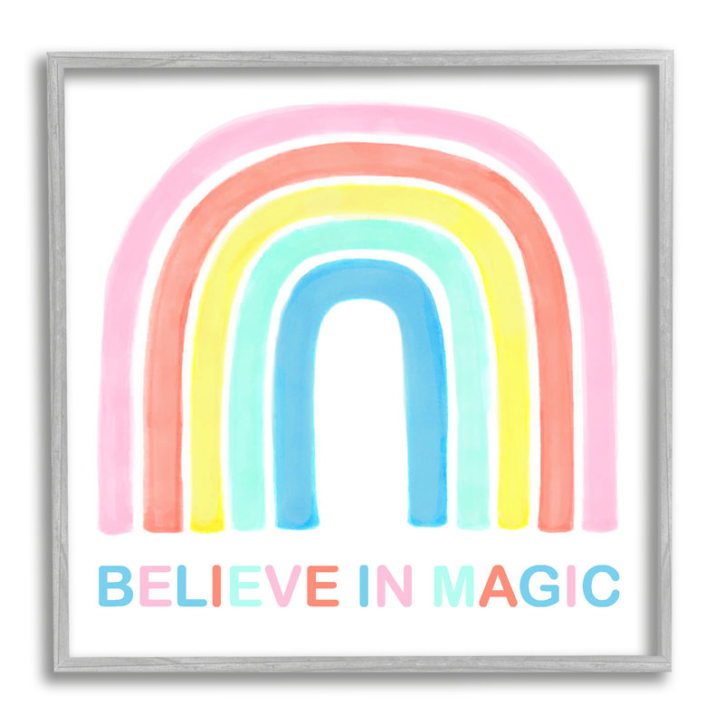 «Believe in Magic», art arc-en-ciel vibrant, Estampe numérique Farmhouse, H 12 po x l 12 po x P 1,5 po