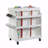  White Traditional Craft Tool Cart with Wheels – Adjustable Shelves, Drawers, and Metal Baskets for Wrapping & Crafting