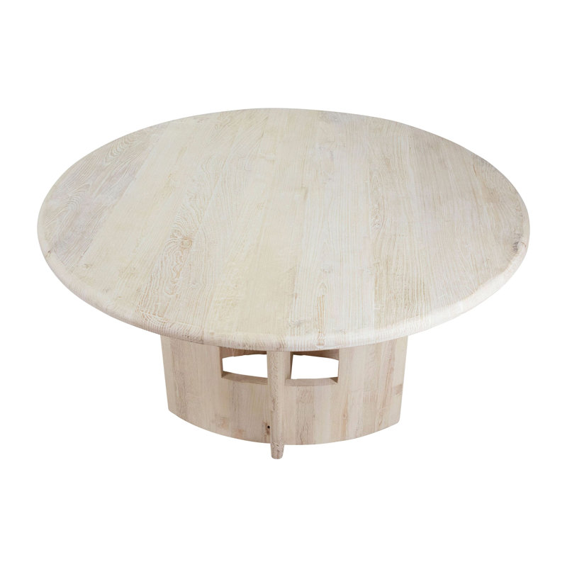 54" Elm Solid Wood Pedestal Dining Table