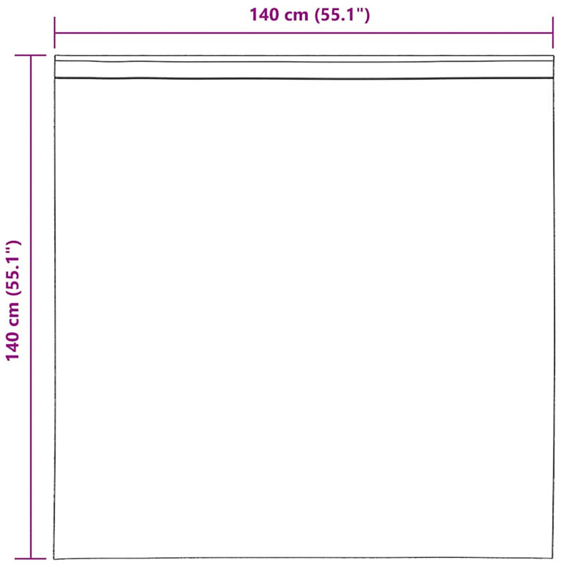Voile Curtains With Tab Top 2 Pcs, Black, 140cm Width x 140cm Drop