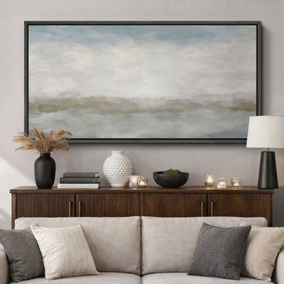 Minimal Landscape " Abstract Pastel Watercolor Soothing Neutral Tone Landscape Retro Art Decor Extra Large Pictures " Print