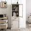 Armoire avec porte vitrée pour le rangement - Blanc, idéal pour le salon, la cuisine, la salle à manger