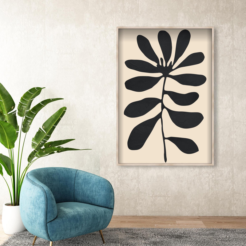 Oliver Gal Fronds of Nightfall III Abstract - Luxury Shadowbox Framed Wall Art, 56" H x 38" W, Cream