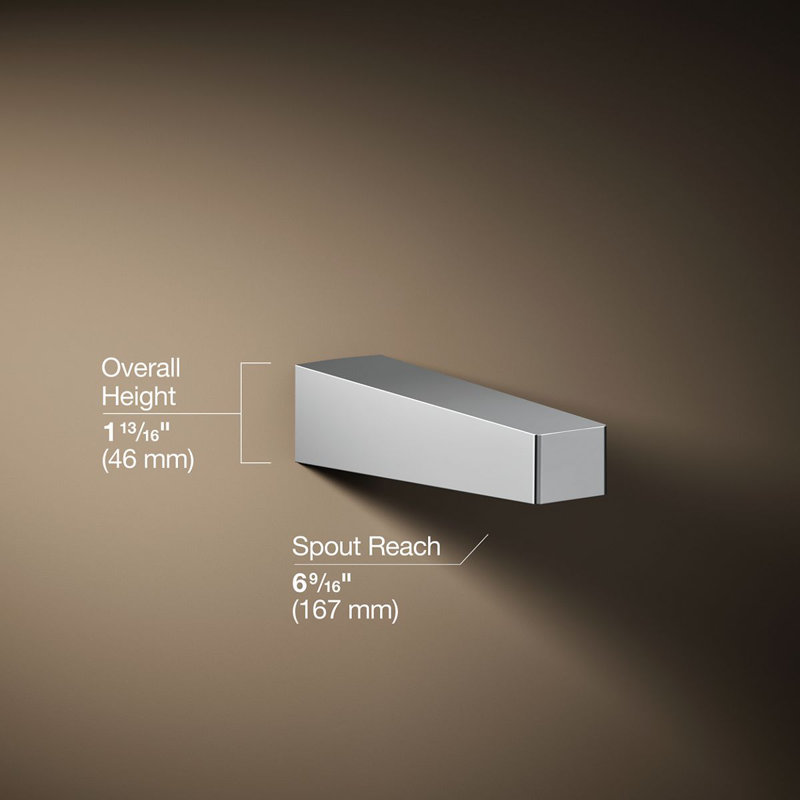 Honesty  Handle Wall Mounted Tub Spout Trim, Polished Chrome