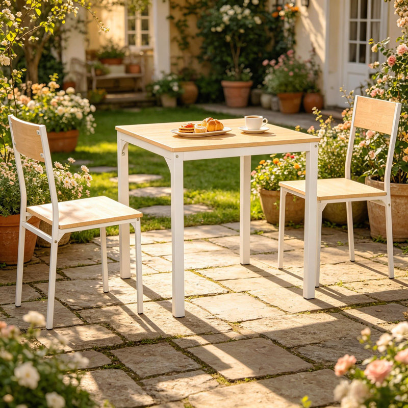 Ensemble de table et de conversation pour appartement, ensemble de table de cuisine et de chaise, ensemble de mobilier de table à manger 3 pièces (seulement 1 table et 2 chaises)