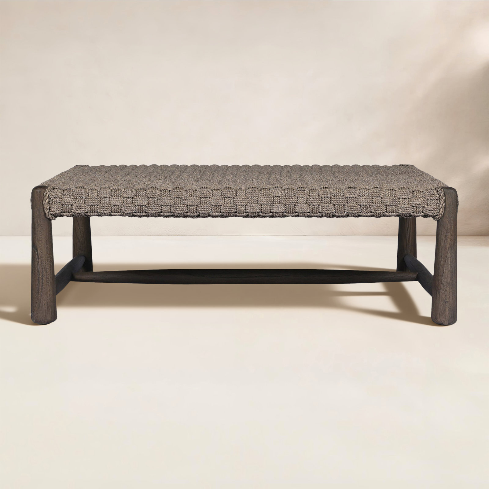 Savio Outdoor Coffee Table, Dark Textured Woven