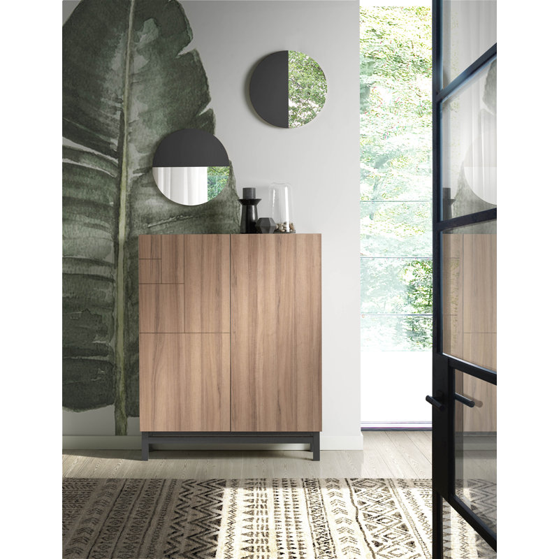 Fryer Flat Wall Mirror, Jet Black