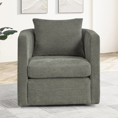 Fauteuil demi-tonneau gris pivotant