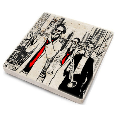 Stoneware Square 4 Piece Coaster Set