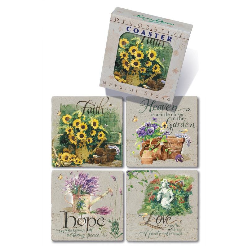 Faith, Hope, Love 4 Piece Coaster Set