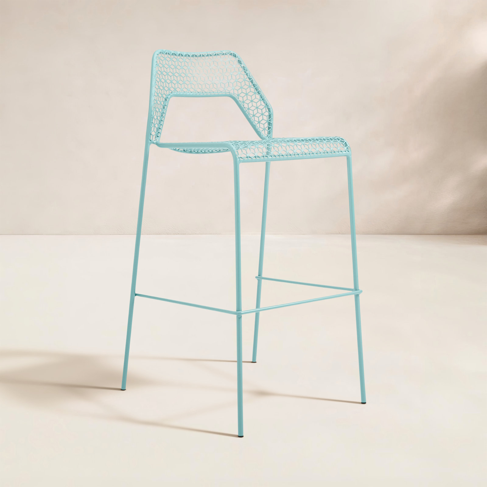 Hot Mesh Outdoor Bar Stool, Aqua, Bar Stool (30.5" Seat Height)
