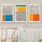 Abstract Vibrant Color Blocks " Mid-century Modern Multicolor Block Colorful Framed Abstract Geometric Canvas Print Wall Art " 3 - Pieces-75848667-75848671