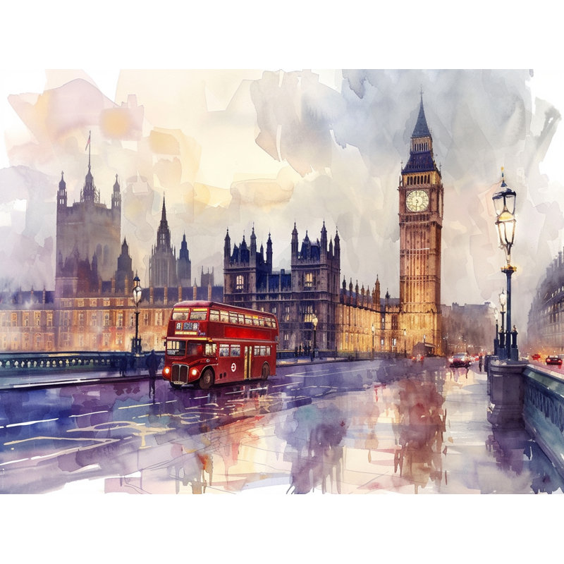 Rideaux de fenêtre London Cityscape, H 40 po x l 54 po