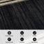 Tapis noir antidérapant à bordure rayée lavable à la machine-36957598