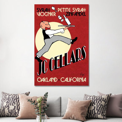 JC Cellars Vintage Advertisement by Jean-Pierre Got - Wrapped Canvas Print