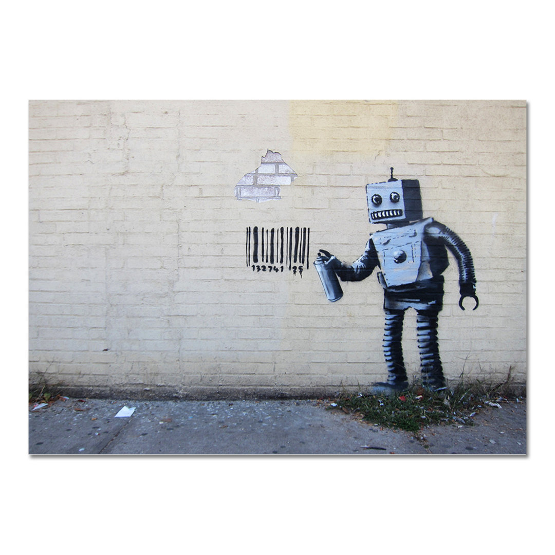 Kunststoffbild Robot von Banksy