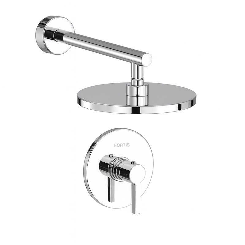 Brera Pressure Balance Shower Head with 8-Inch 1.8 GPM Rain Shower Head, Valve Included, Polished Chrome