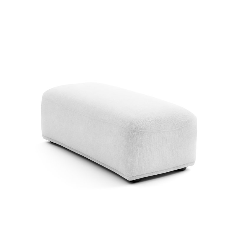 Aukeem Upholstered Ottoman, White Chenille
