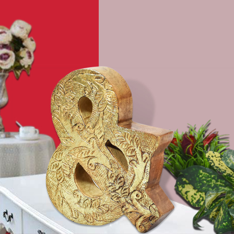 Haddam Text & Numbers Letter Block, &, Gold