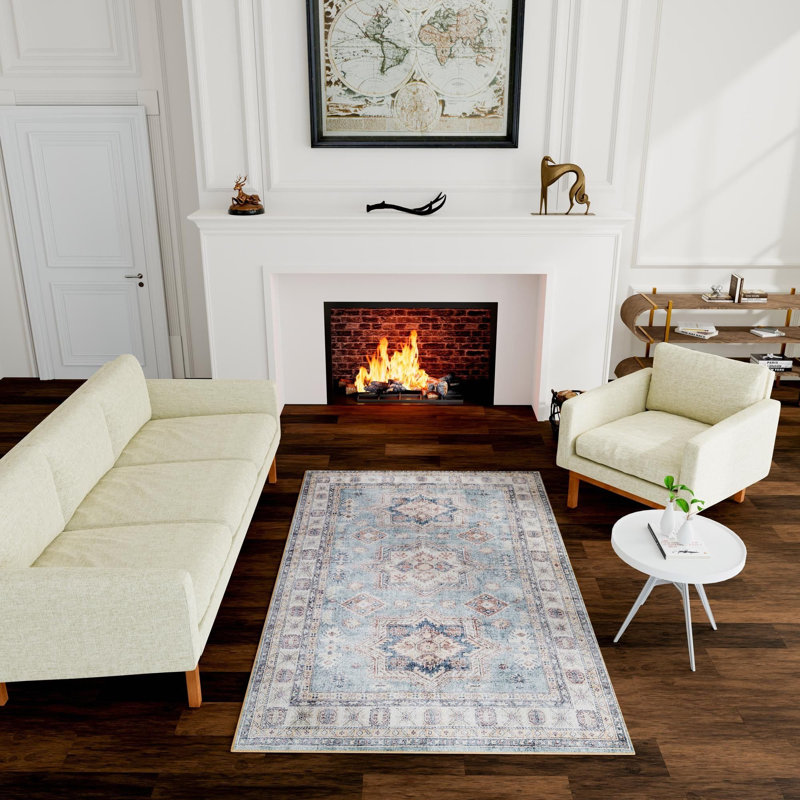 None Huguenot Area Rug Soft Green Color, Rectangle 2' x 3'1"