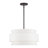 5 Light Bronze Pendant Chandelier With Hand Crafted Off-White Fabric Hardback Shades-2023290019